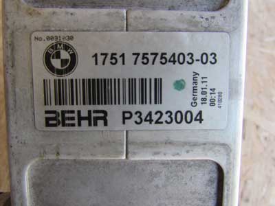BMW Liquid Cooled Intercooler, Left (Cylinder 5-8) 17517575403 F01 F10 F12 F15 E70 E71 5, 6, 7, X Series5